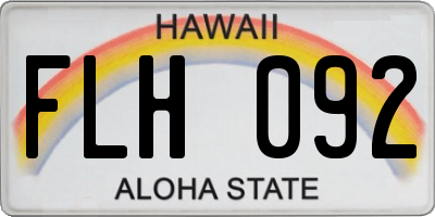 HI license plate FLH092