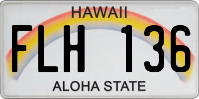 HI license plate FLH136
