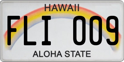 HI license plate FLI009