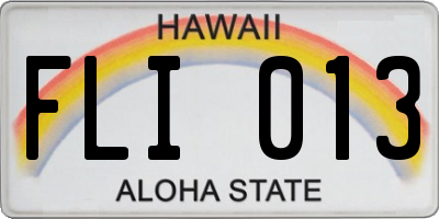 HI license plate FLI013