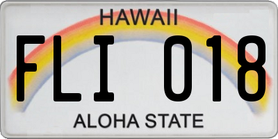 HI license plate FLI018
