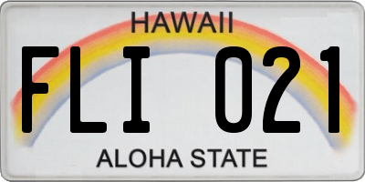 HI license plate FLI021