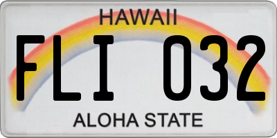 HI license plate FLI032