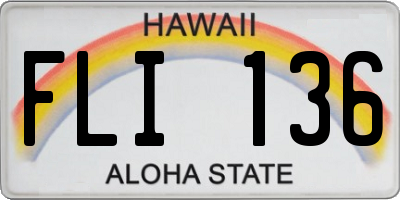 HI license plate FLI136