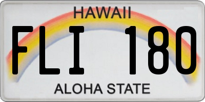 HI license plate FLI180