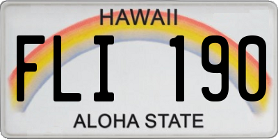 HI license plate FLI190