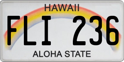 HI license plate FLI236