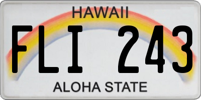 HI license plate FLI243