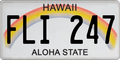 HI license plate FLI247