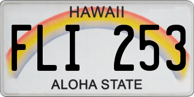 HI license plate FLI253