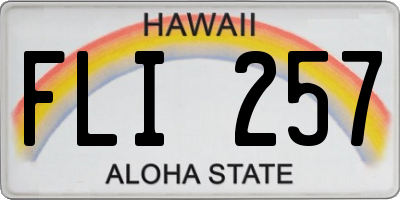 HI license plate FLI257