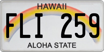 HI license plate FLI259