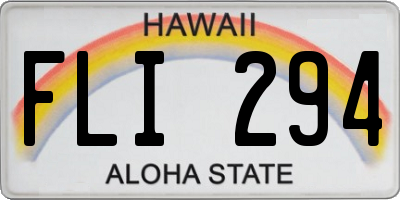 HI license plate FLI294