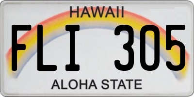 HI license plate FLI305