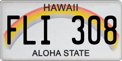 HI license plate FLI308
