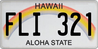 HI license plate FLI321