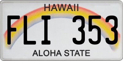HI license plate FLI353
