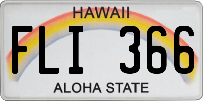 HI license plate FLI366