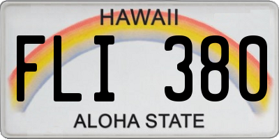 HI license plate FLI380