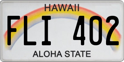 HI license plate FLI402