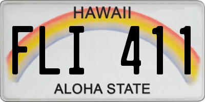 HI license plate FLI411