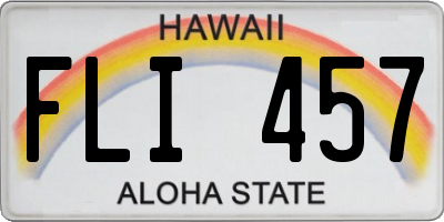 HI license plate FLI457