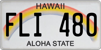 HI license plate FLI480