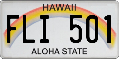 HI license plate FLI501