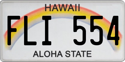 HI license plate FLI554