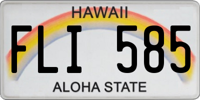 HI license plate FLI585