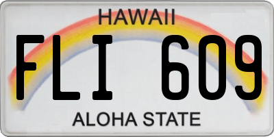HI license plate FLI609