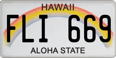 HI license plate FLI669