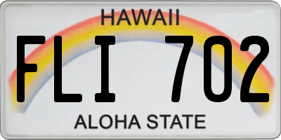 HI license plate FLI702