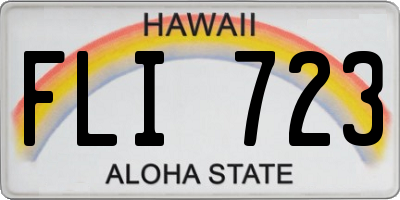 HI license plate FLI723