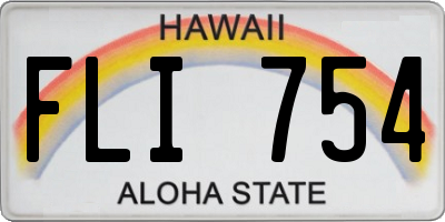 HI license plate FLI754
