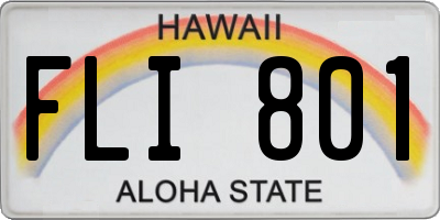 HI license plate FLI801