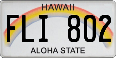 HI license plate FLI802
