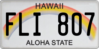 HI license plate FLI807