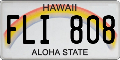 HI license plate FLI808