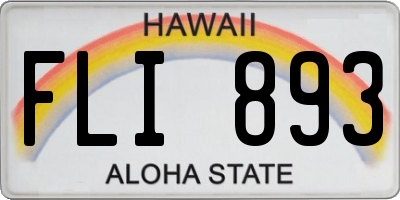 HI license plate FLI893