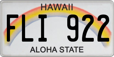 HI license plate FLI922