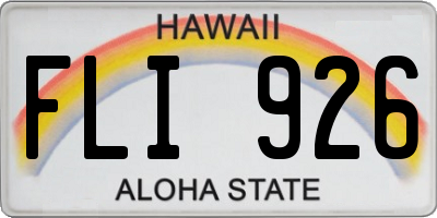 HI license plate FLI926