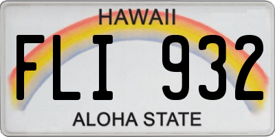 HI license plate FLI932