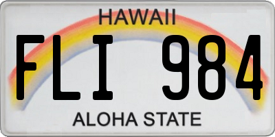 HI license plate FLI984