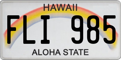 HI license plate FLI985