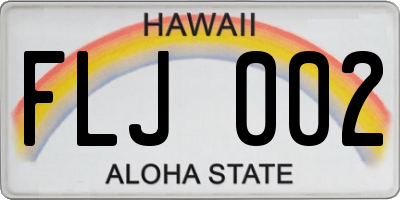 HI license plate FLJ002