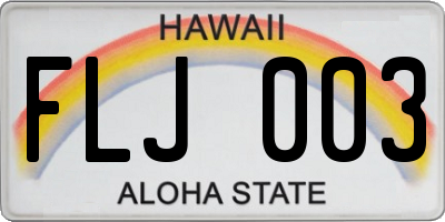 HI license plate FLJ003