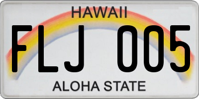 HI license plate FLJ005