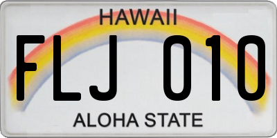 HI license plate FLJ010