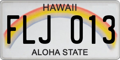 HI license plate FLJ013